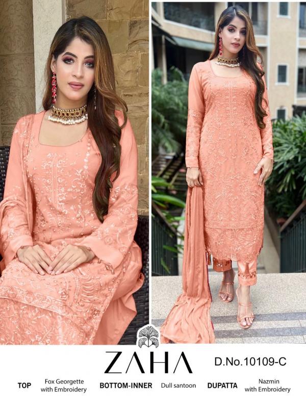 Zaha Saadia Vol 1 Georgette Designer Pakistani Suit Collection